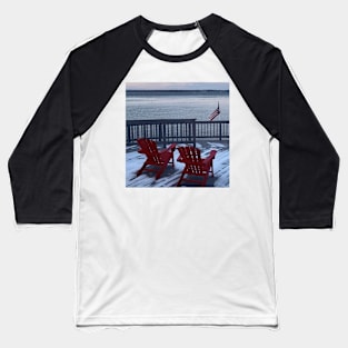 Winter view Saratoga Lake Baseball T-Shirt